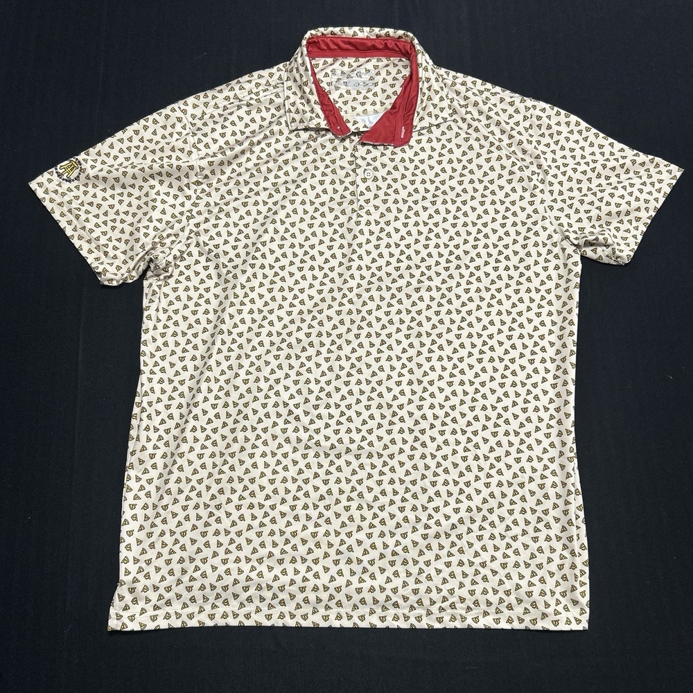 Barstool Sports Polo Shirt Pizza All Over Print Mens 2XL  Golf